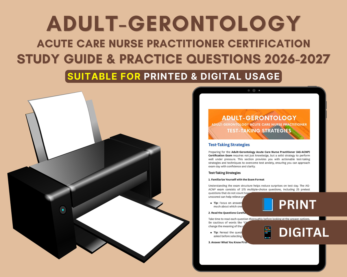 Adult-Gerontology Acute Care Nurse Practitioner Exam Prep 2026-2027 | Clinical Practice Mastery, and Practice Tests