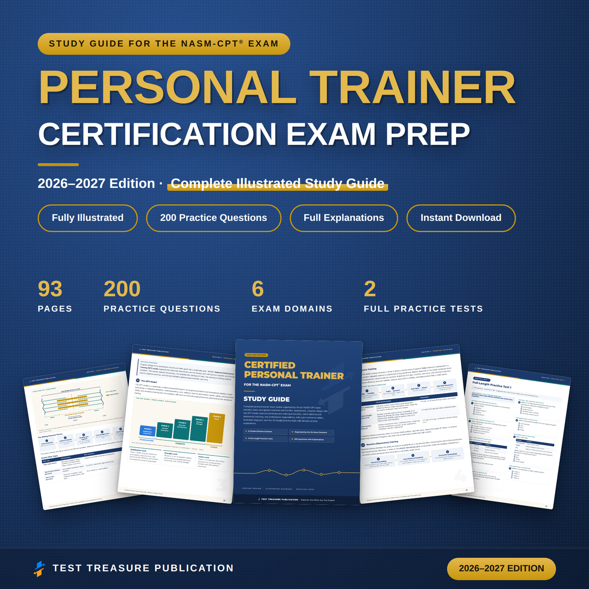 Certified Personal Trainer Study Guide 2026-2027 for the NASM-CPT Exam | Fitness Trainer Certification Prep | 200 Practice Questions PDF