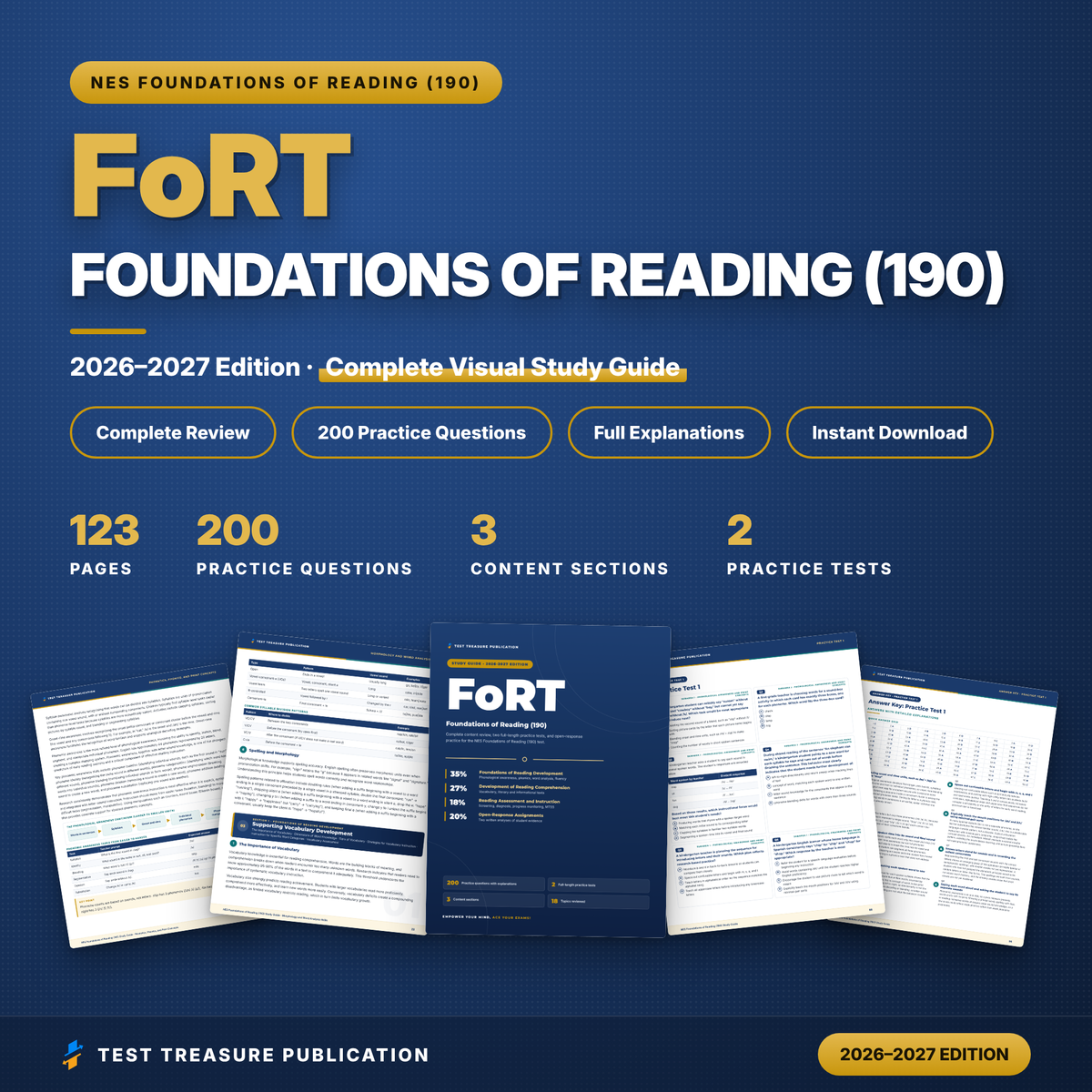 NES Foundations of Reading (190) Study Guide 2026–2027 | Teacher Certification Exam Prep + Practice Tests