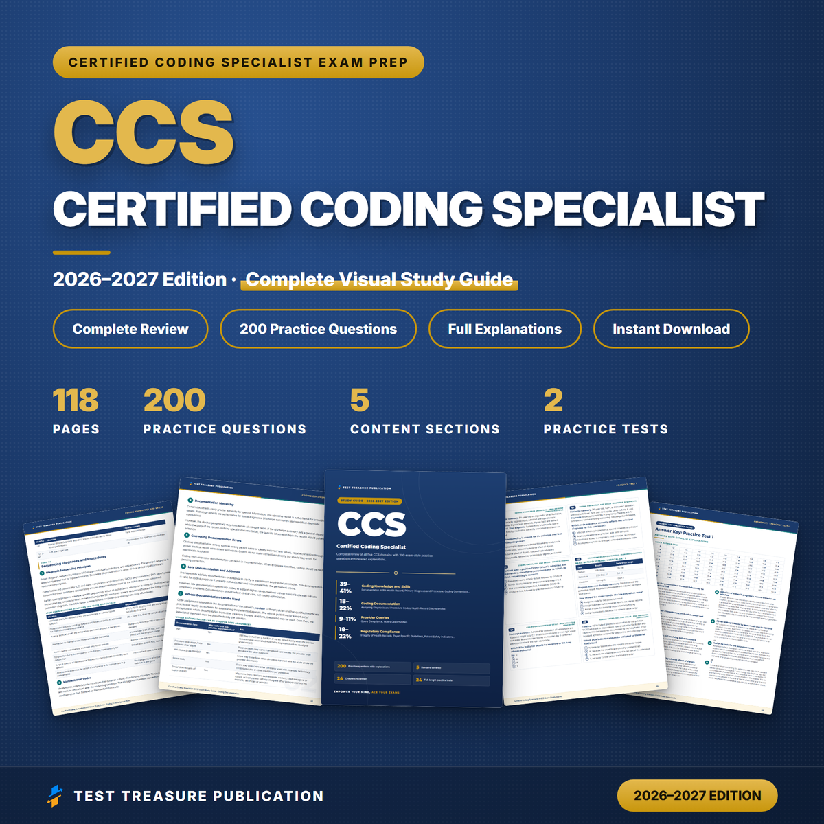 CCS Exam Study Guide 2026–2027 | Certified Coding Specialist Exam Prep with Practice Tests (Digital Download)