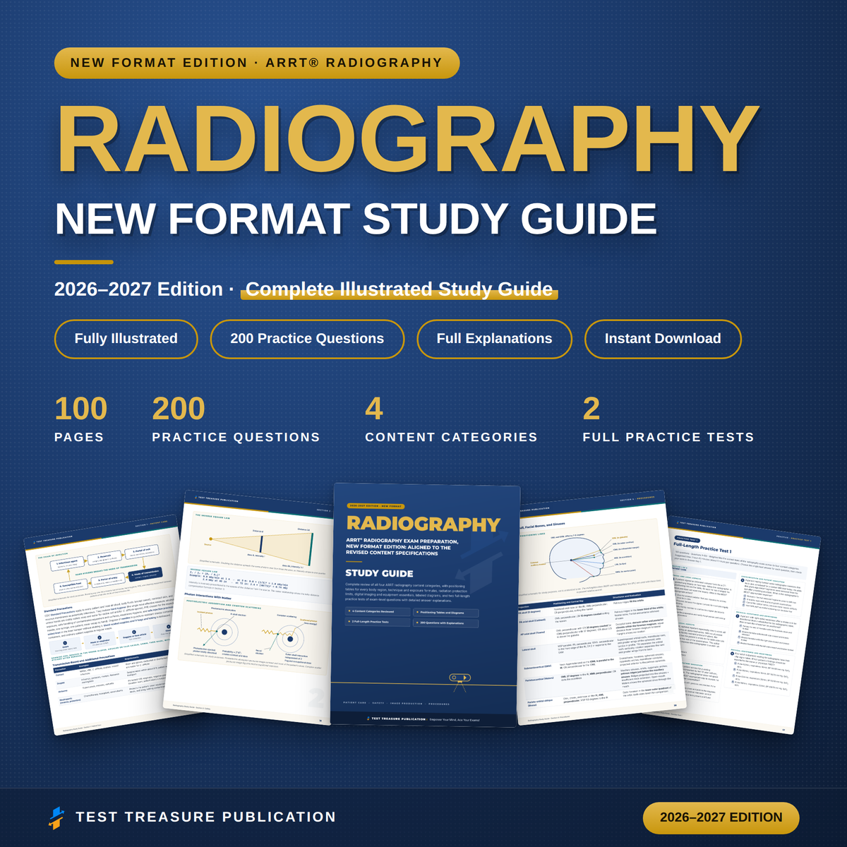 Radiography Study Guide 2026-2027 New Format Edition, Updated ARRT Registry Content, Rad Tech Exam Prep, 200 Practice Questions, PDF