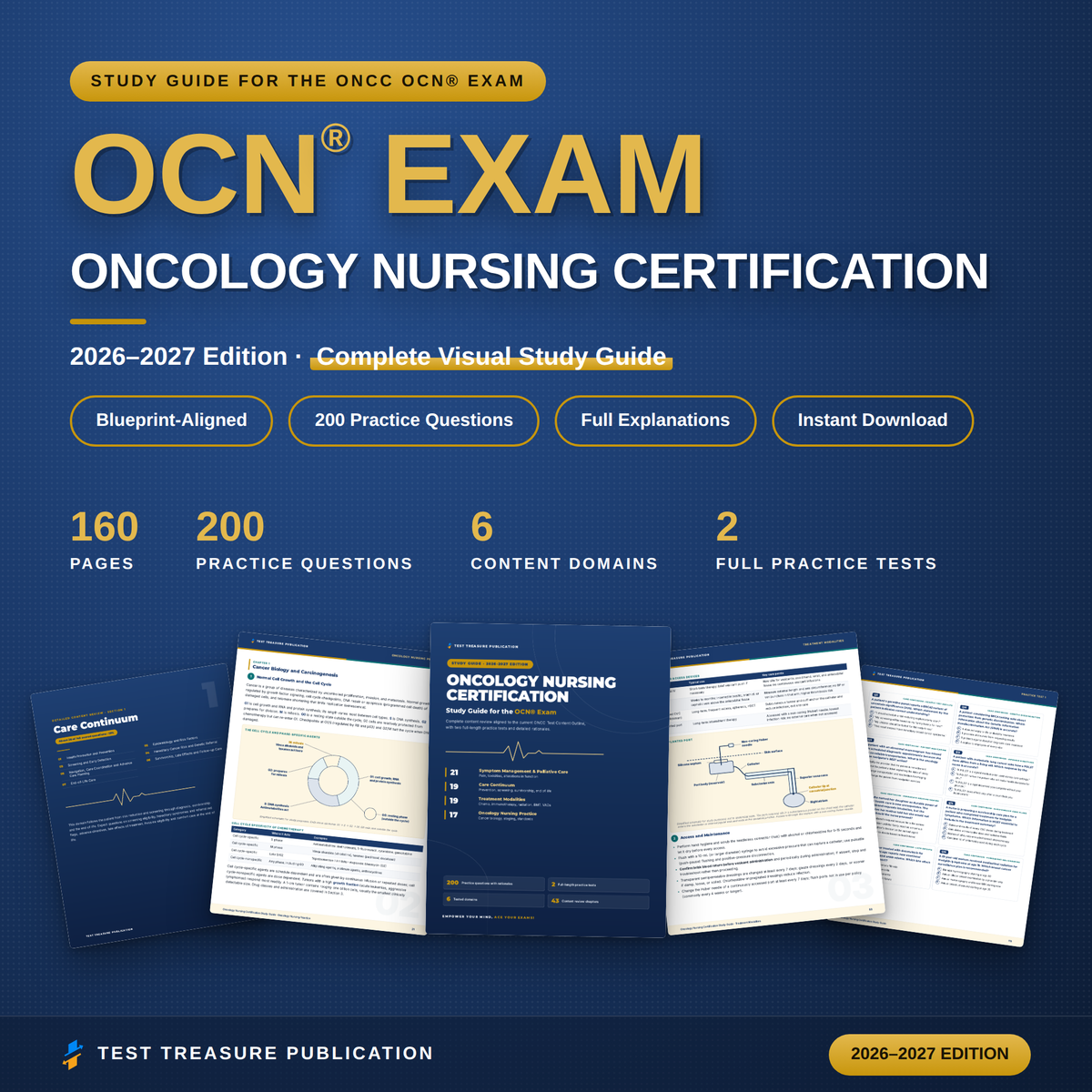 Oncology Nursing Certification Study Guide for the OCN Exam 2026-2027, Oncology RN Exam Prep, 200 Practice Questions, Printable PDF