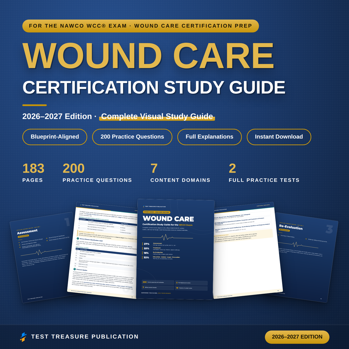 Wound Care Certification Study Guide 2026-2027 for the WCC Exam, Wound Nurse Exam Prep, 200 Practice Questions, Wound Management PDF