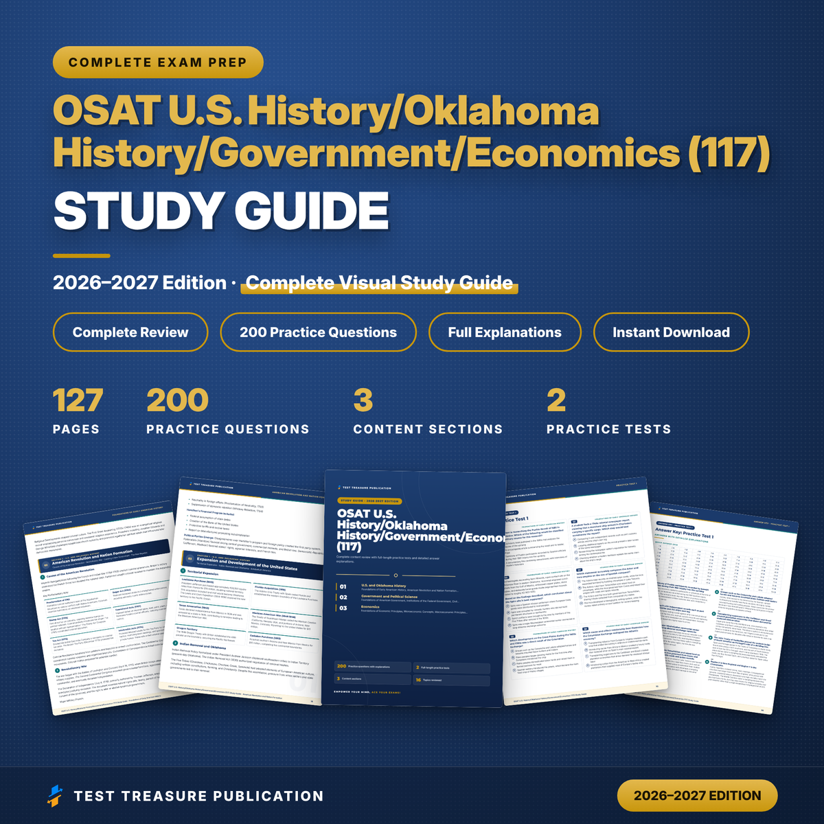 OSAT 117 US History Oklahoma History Government Economics Study Guide 2026–2027 | Oklahoma Social Studies Teacher Exam Prep