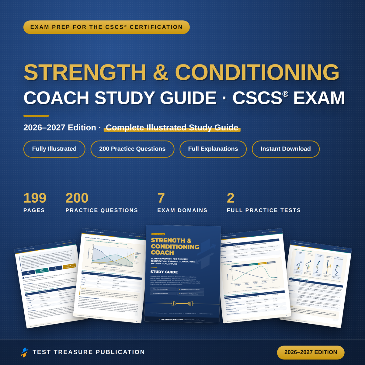 Strength and Conditioning Coach Study Guide 2026-2027 for the CSCS Exam, NSCA Certification Prep, Practice Tests, Printable PDF