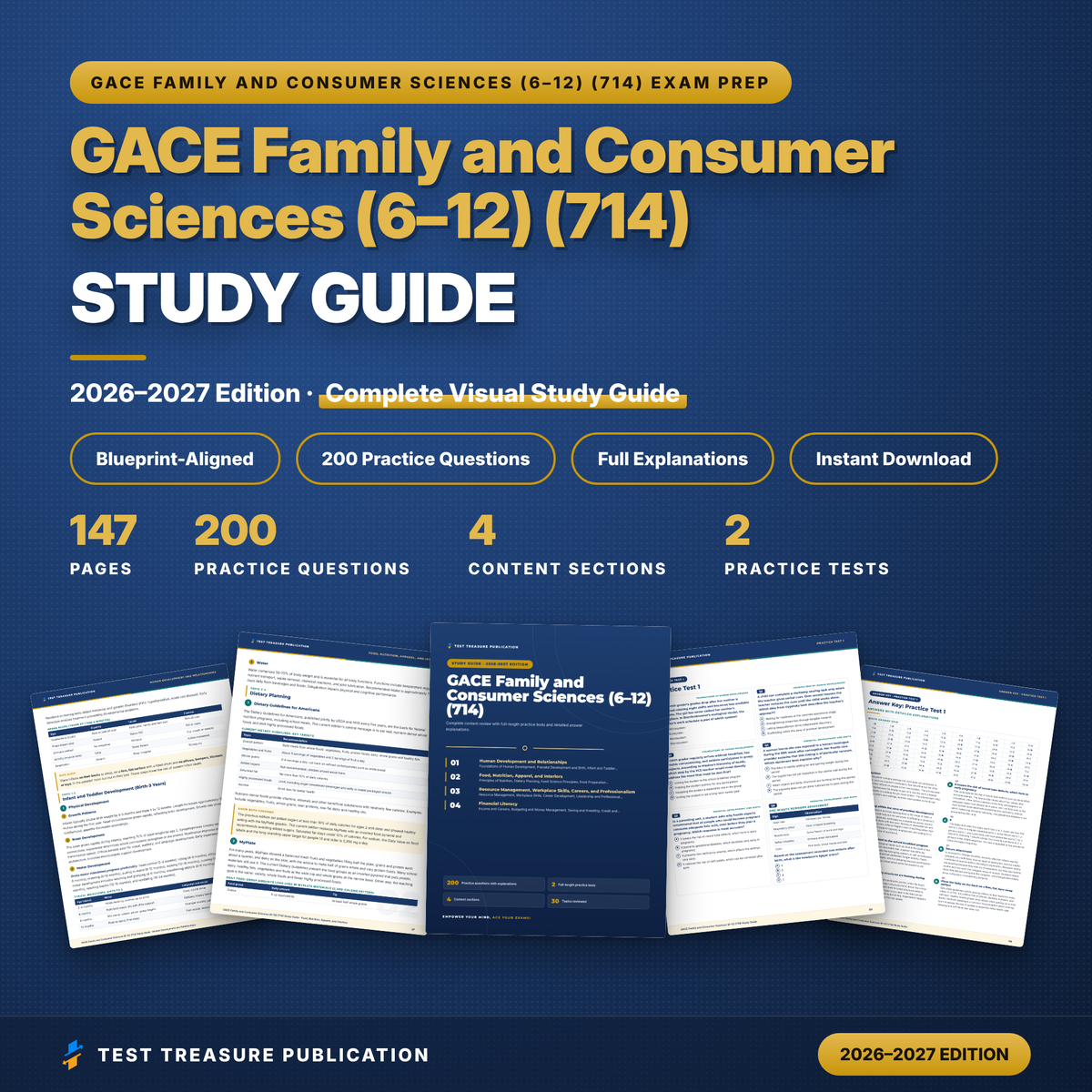 GACE Family and Consumer Sciences 714 Study Guide 2026–2027 | GACE FCS 6-12 Test Prep | Georgia Teacher Exam | 200 Practice Questions PDF