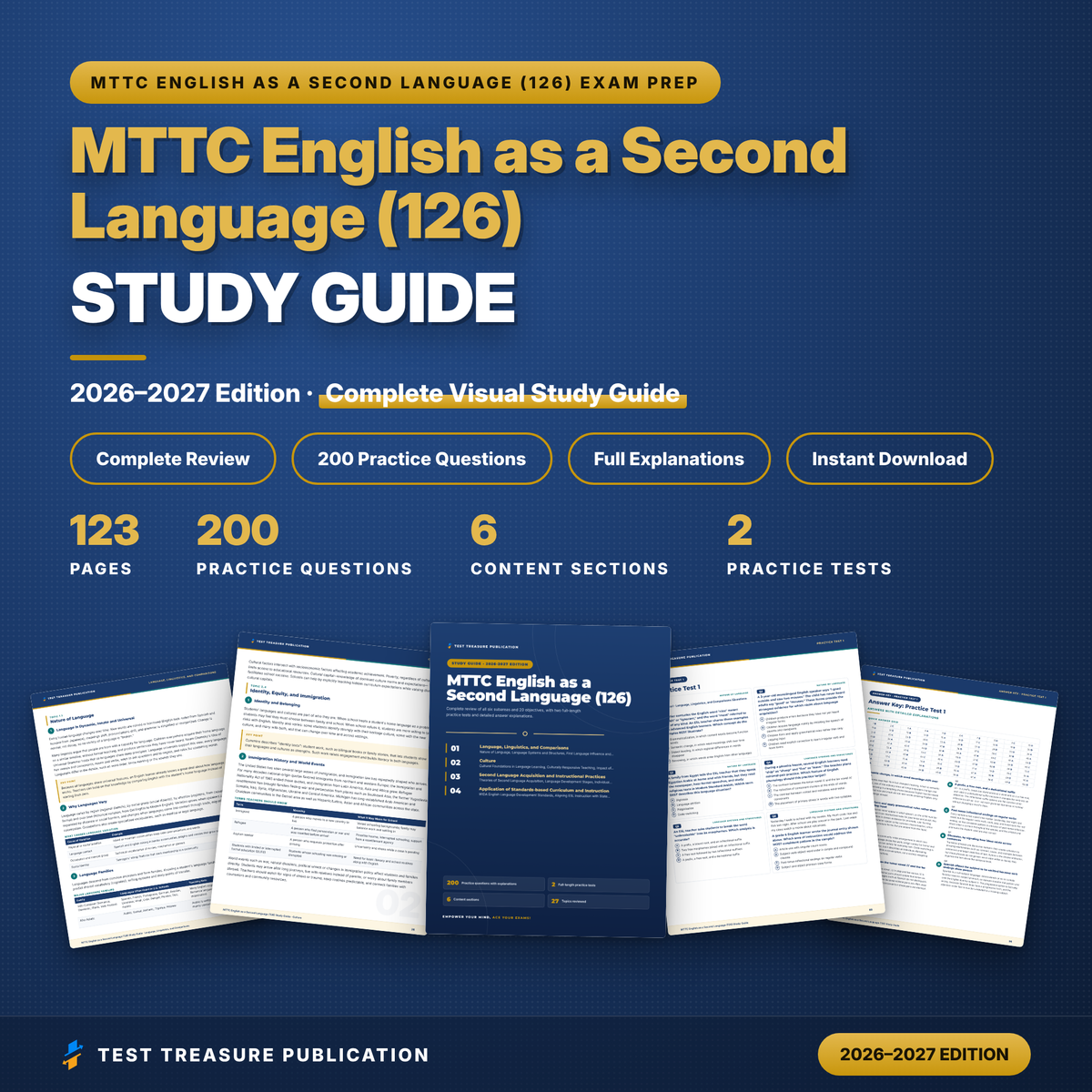 MTTC English as a Second Language (126) Study Guide 2026β2027 | Michigan ESL Teacher Certification Exam Prep