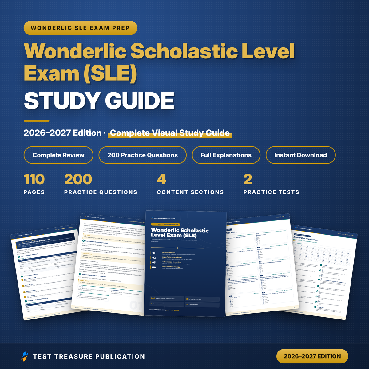 Wonderlic SLE Study Guide 2026-2027 | Scholastic Level Exam Prep for Nursing & College Admission | 200 Practice Questions PDF