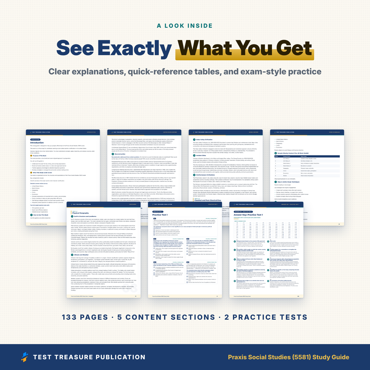 Praxis Social Studies 5581 Study Guide 2026-2027, 200 Practice Questions, Social Studies Teacher Certification Test Prep PDF