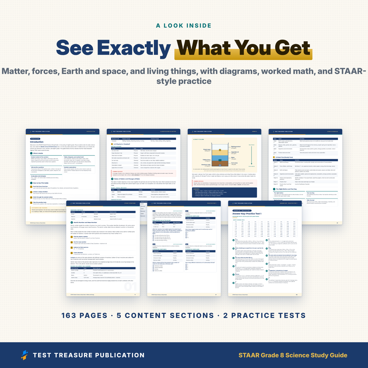 STAAR Grade 8 Science Study Guide 2026–2027 | TEKS-Aligned Review + 200 Practice Questions | Printable PDF