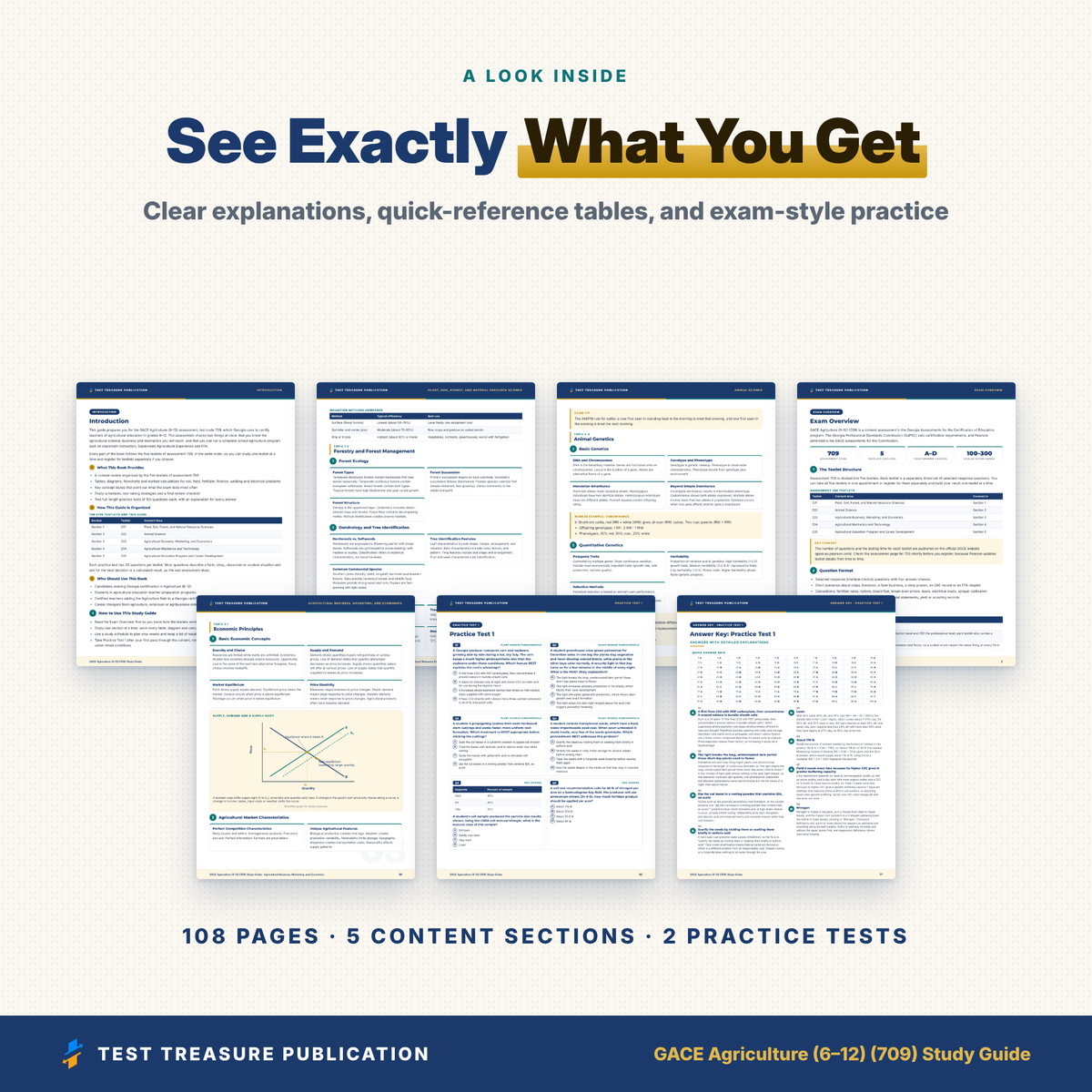 GACE Agriculture 709 Study Guide 2026–2027 | GACE Agriculture 6-12 Test Prep | Georgia Ag Teacher Exam | 200 Practice Questions PDF