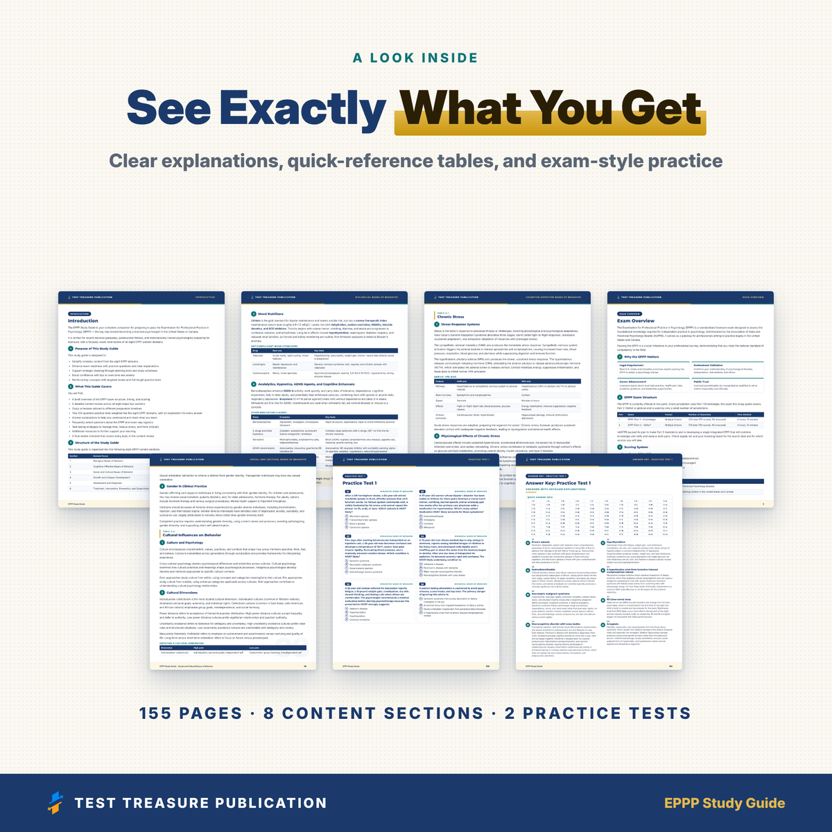 EPPP Study Guide 2026–2027 | EPPP Part 1 Knowledge Exam Review + 200 Practice Questions | Psychology Licensing Exam | Printable PDF