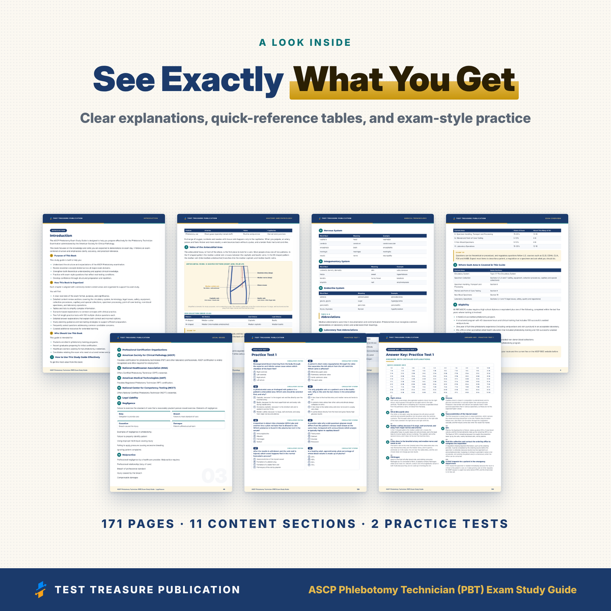 ASCP Phlebotomy Exam Study Guide 2026–2027 | PBT Phlebotomy Technician Certification Prep + 200 Practice Questions (Digital Download)