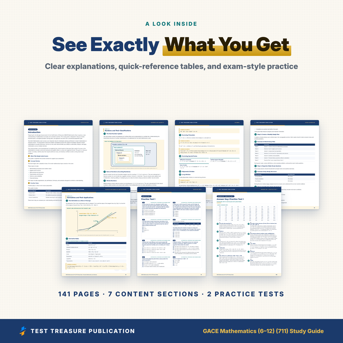 GACE Mathematics 711 Study Guide 2026–2027 | GACE Math 6-12 Test Prep | Georgia Teacher Exam | 200 Practice Questions PDF
