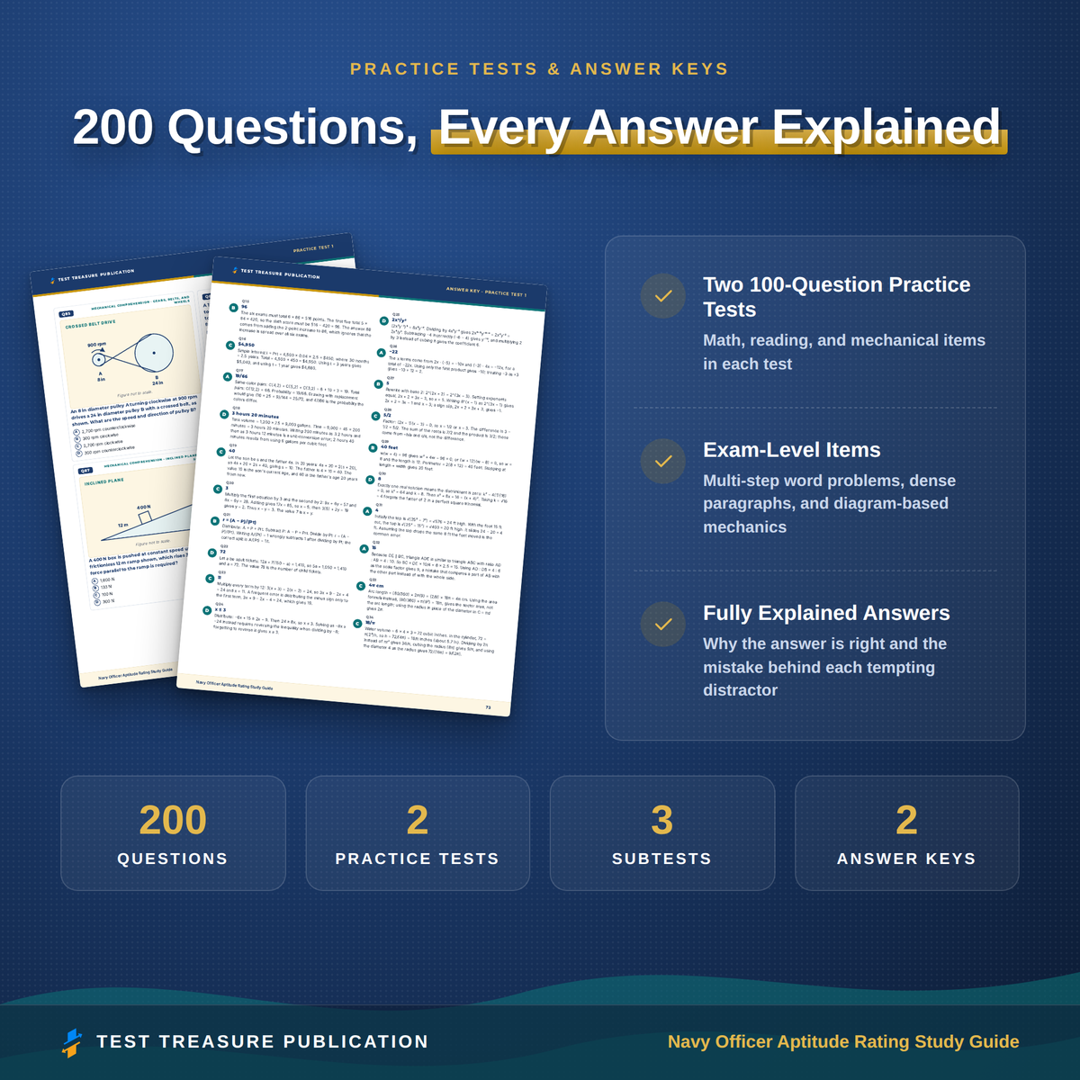 Navy Officer Aptitude Rating Study Guide 2026-2027 for the OAR, Officer Candidate School Test Prep, 200 Practice Questions, Printable PDF