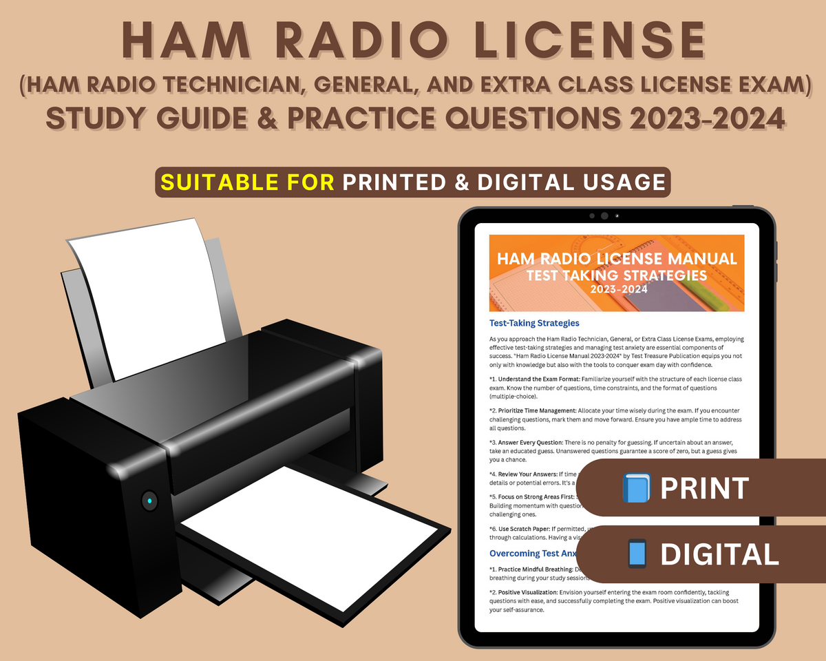 Ham Radio License Manual 2023-2024: In-Depth Content Review, Practice Test & Exam Tips for Amateur Radio License Success
