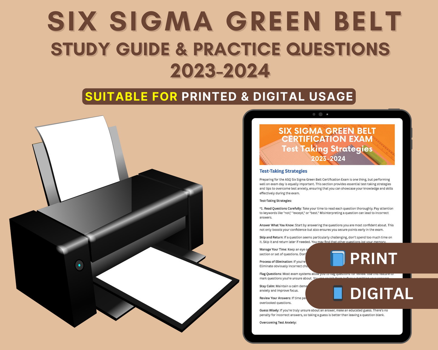 ASQ Six Sigma Green Belt Study Guide 2023-2024: In-Depth Review, Practice Tests & Exam Tips for Certification Success