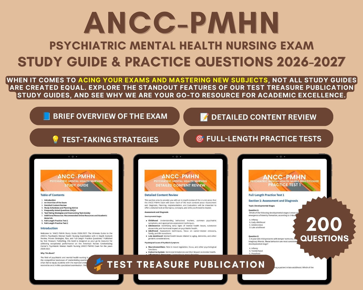 ANCC-PMHNP Study Guide 2026-2027: Psychiatric Mental Health Nursing Exam Practice Questions, Detailed Answer & Strategies, PMHN Practice Tests
