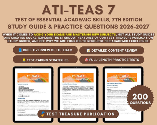 ATI TEAS 7 Study Guide and Practice Questions 2026-2027: ATI Teas 7 Exam Prep with 2 Full-Length Practice Tests & Detailed Answer Explanations