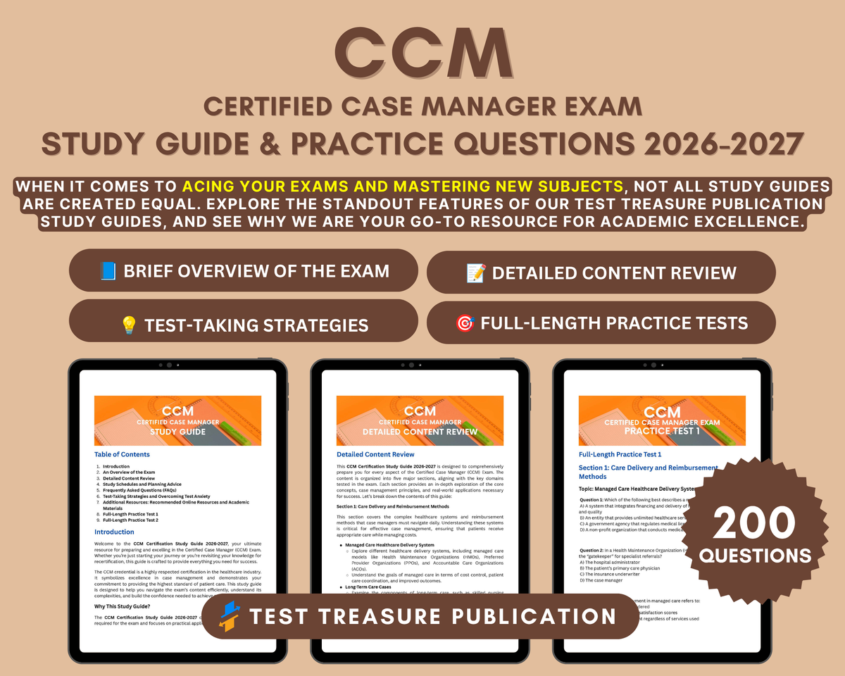 CCM Certification Study Guide 2026-2027: In-Depth Content Review, Practice Tests & Exam Tips for Aspiring Case Managers