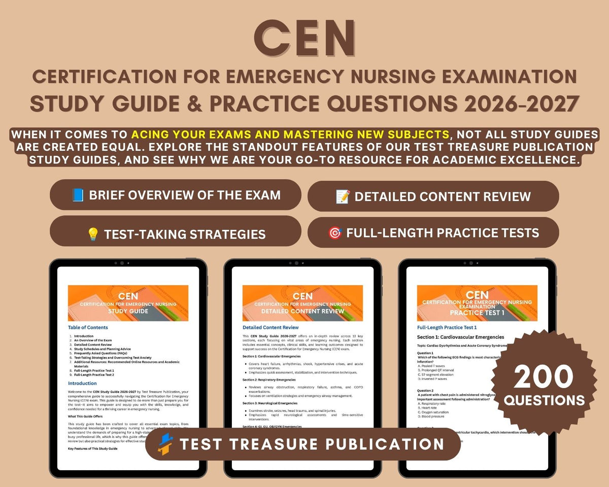 CEN Study Guide 2026-2027: Practice Questions, Detailed Answers, Tips & Strategies for Emergency Nursing Certification - CEN Exam Preparation
