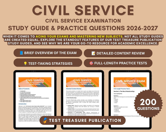 Civil Service Exam Prep 2026-2027: Master Key Subjects, 200+ Practice Questions, Detailed Answers and Strategies for Civil Service Aspirants
