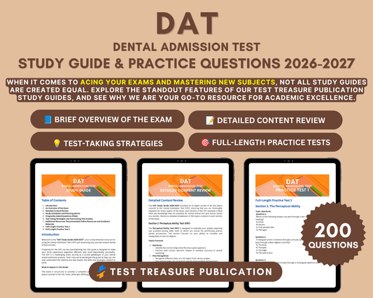 DAT Study Guide 2026-2027: In-Depth Content Review, Practice Tests & Exam Tips for Dental Admission Test | DAT Exam Prep