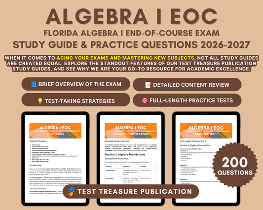 Florida Algebra I EOC Success Strategies Study Guide 2026-2027