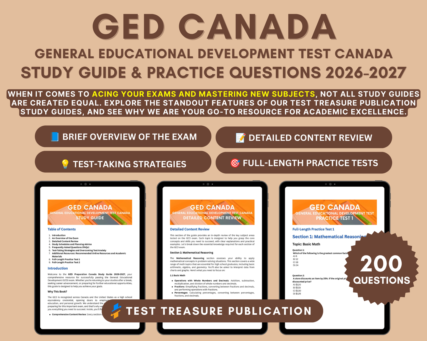 GED Canada Study Guide 2026-2027: In-Depth Content Review, Practice Tests & Exam Strategies to Boost Your GED Scores!