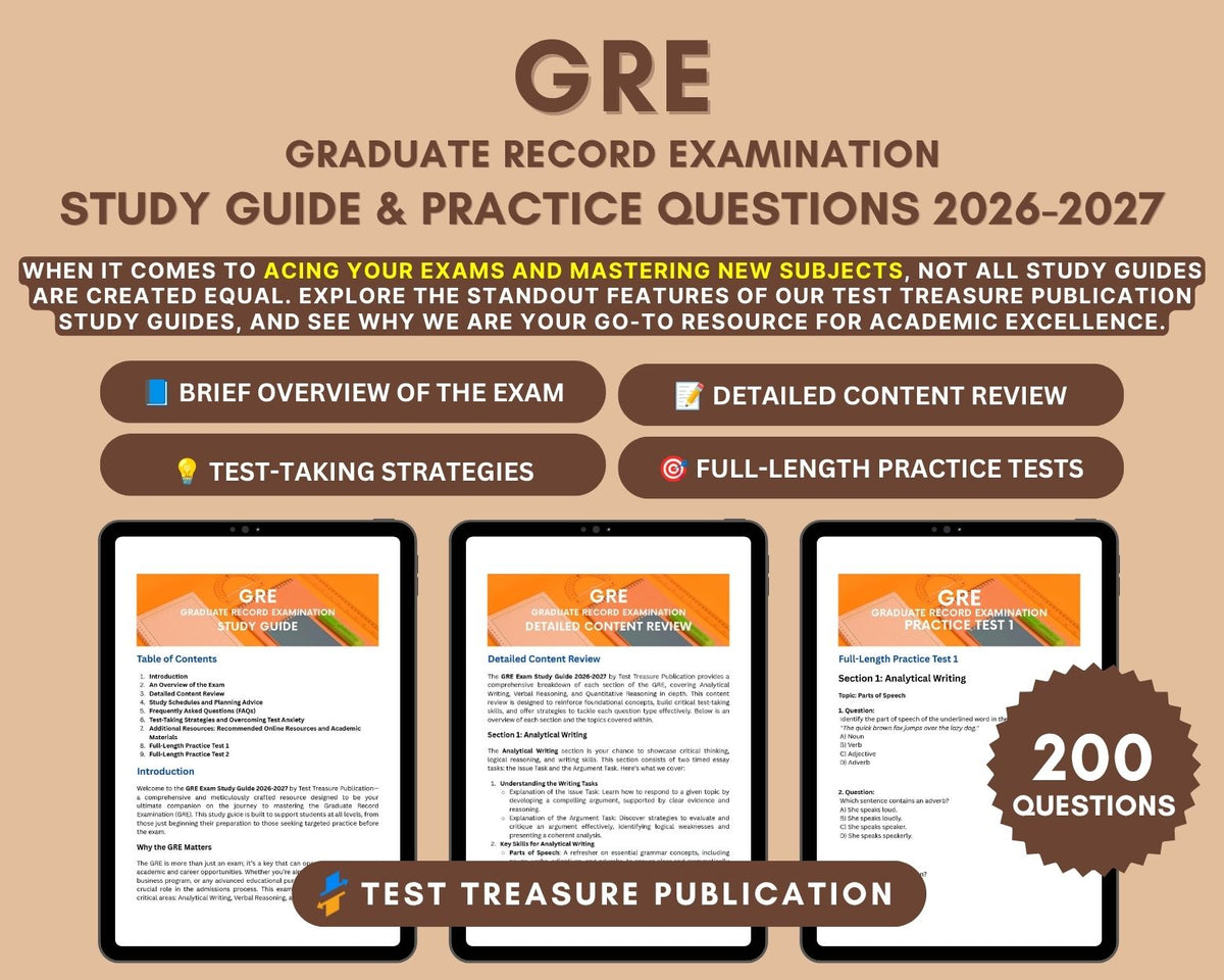 GRE Exam Study Guide 2026-2027: Master Analytical Writing, Verbal & Quantitative Reasoning