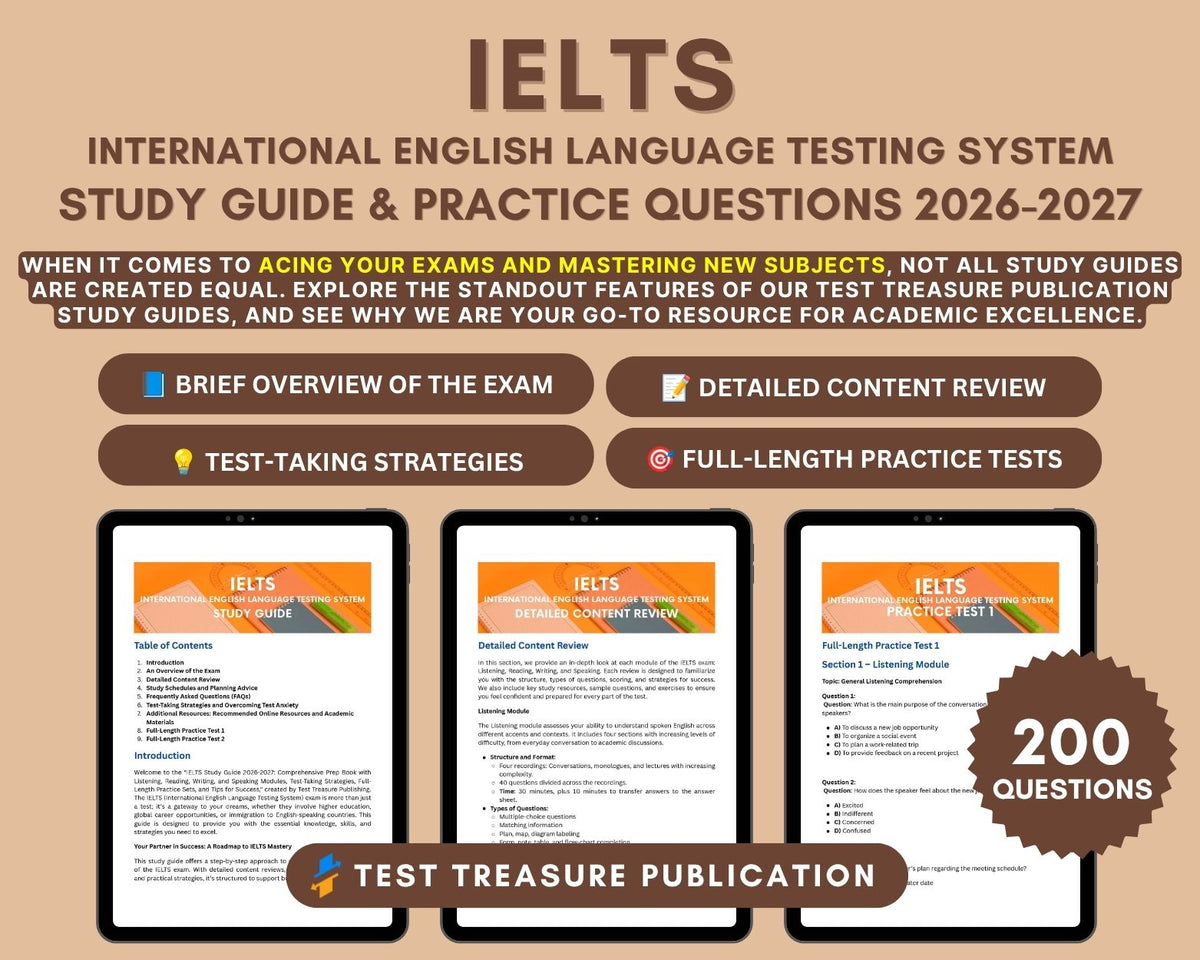 IELTS Study Guide 2026-2027: Academic & General Training - Comprehensive Study Material with Practice Tests &amp; Exam Strategies