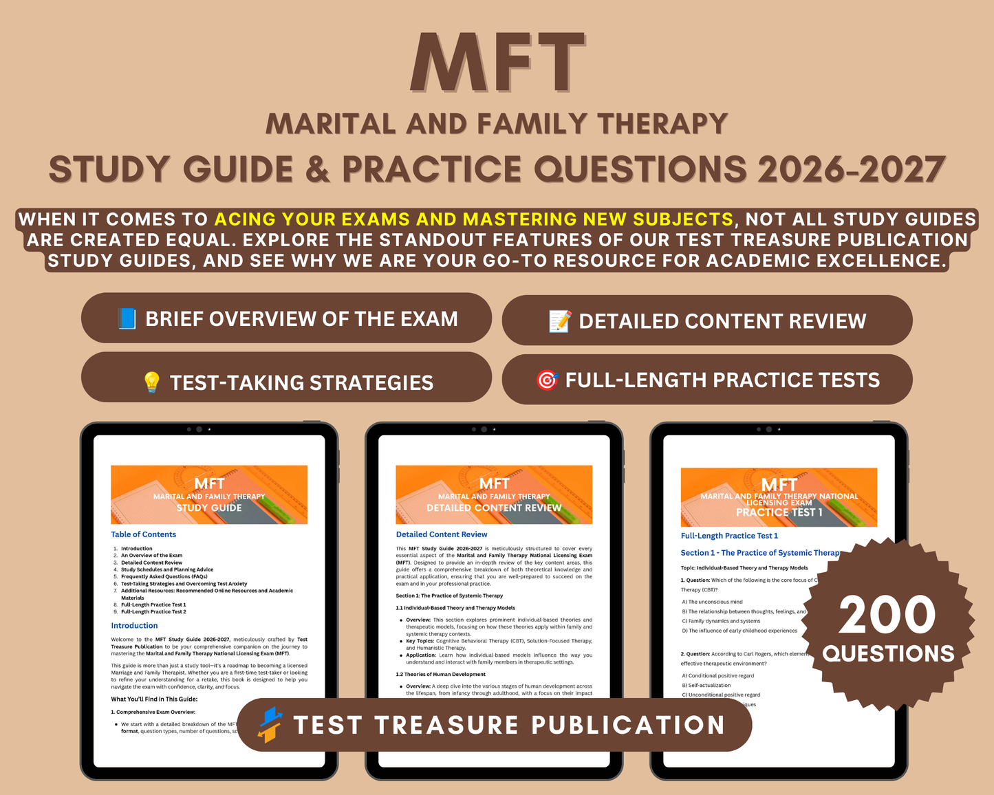 MFT Exam Study Guide 2026-2027: In-Depth Content Review, Practice Tests & Exam Strategies for Aspiring Therapists!