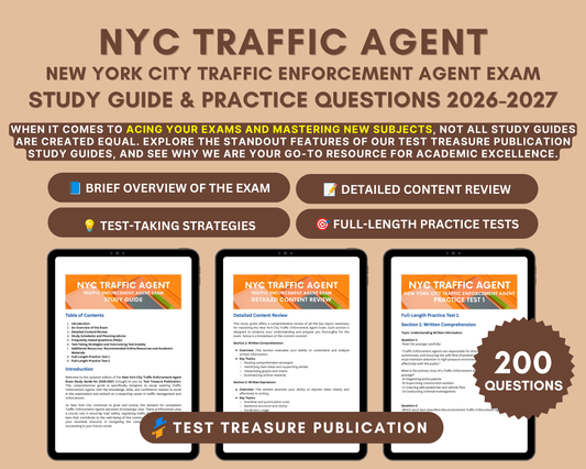 Traffic Enforcement Agent Exam Study Guide 2026-2027: In-Depth Content Review, and Practice Tests for NYC Career Prep