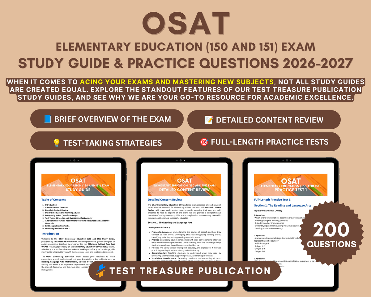 OSAT Elementary Education (150 and 151) Study Guide 2026-2027