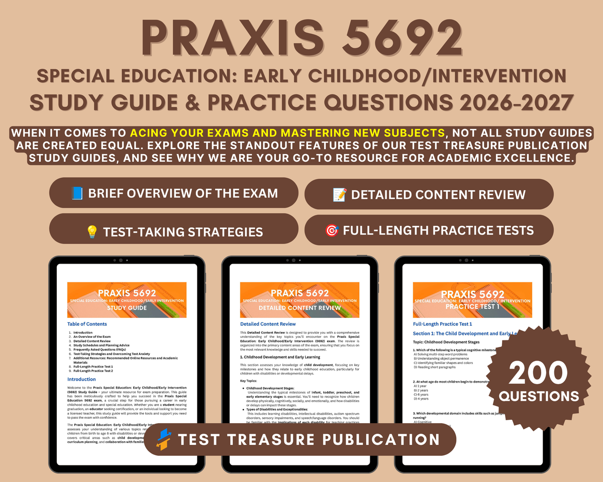 Praxis Special Education: Early Childhood/Early Intervention (5692) Study Guide 2026-2027