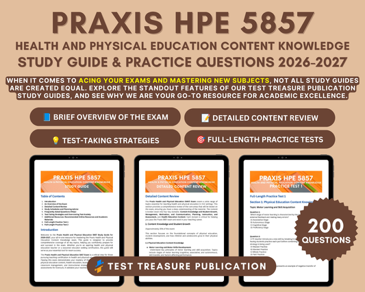 Praxis HPE Content Knowledge 5857 Study Guide 2026-2027: In-Depth Review & Practice Tests for Certified Teacher Exam