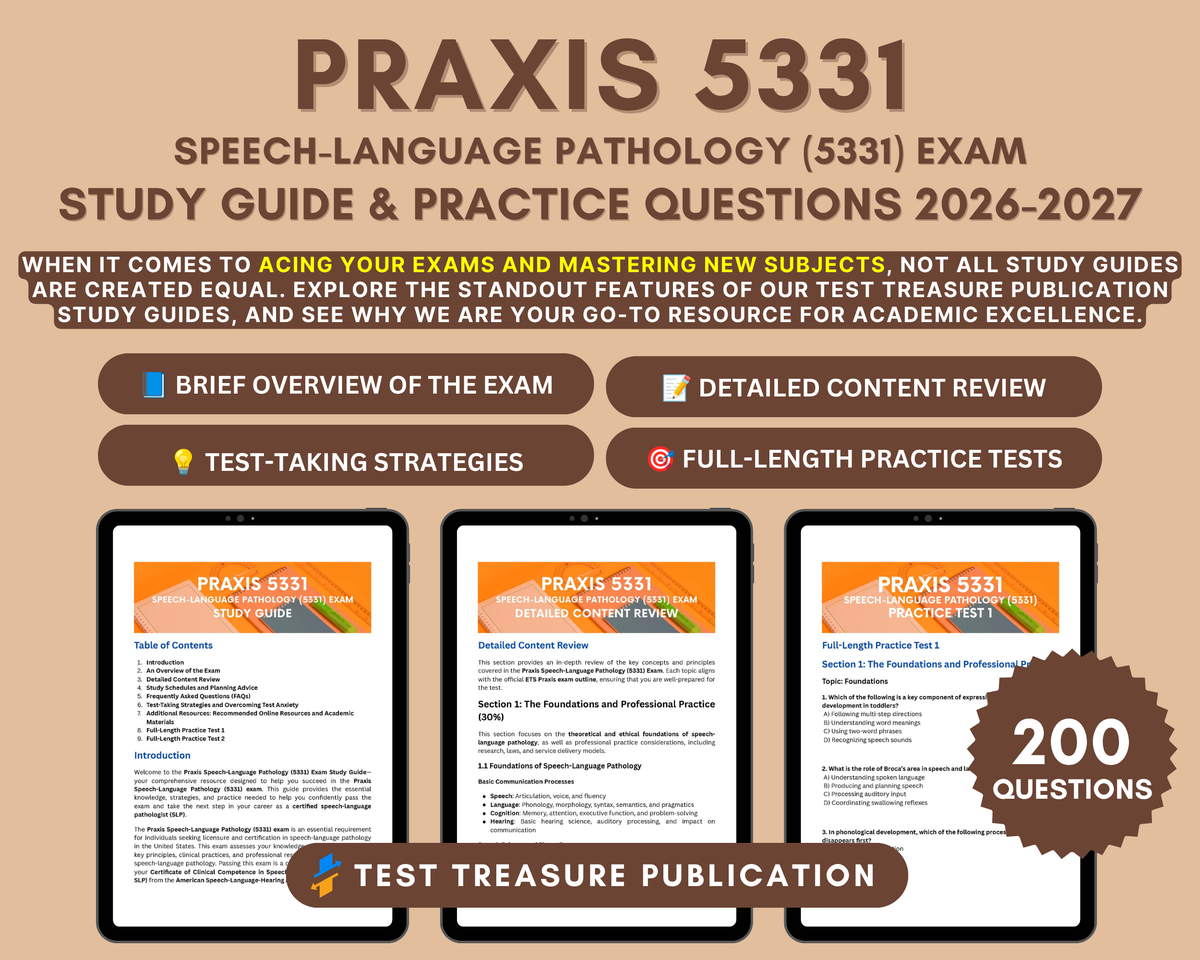 Praxis Speech-Language Pathology (5331) Study Guide 2026-2027