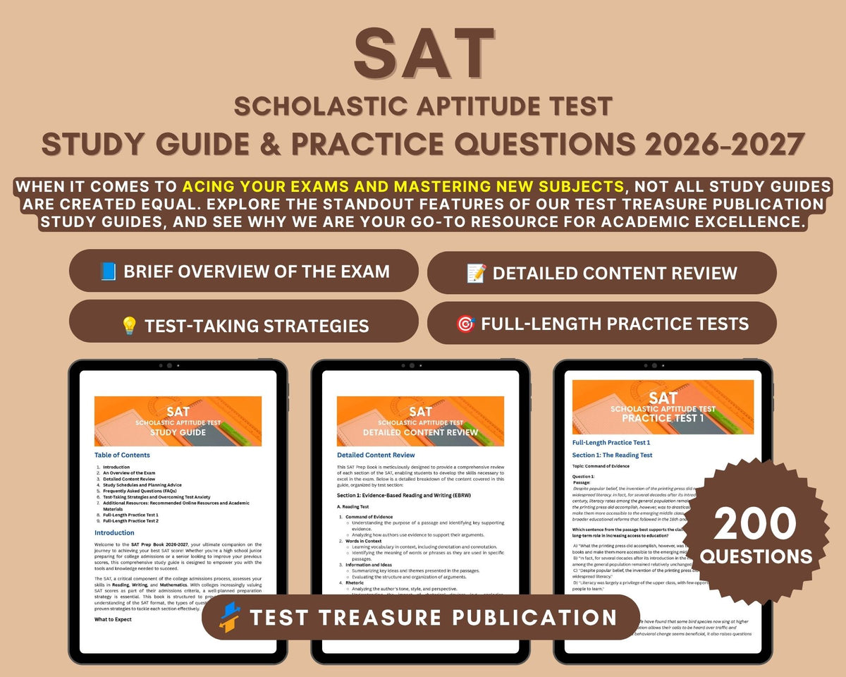 SAT Exam Prep 2026-2027: Comprehensive Study Guide with In-Depth Content Review, Practice Tests & Exam Strategies