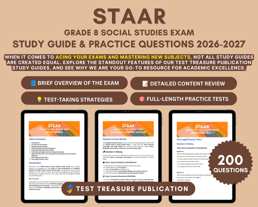 STAAR Test Prep Guide Grade 8 Social Studies 2026-2027