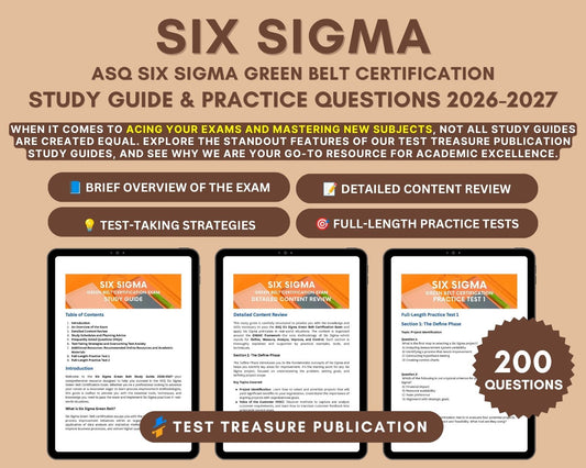 ASQ Six Sigma Green Belt Study Guide 2026-2027: In-Depth Review, Practice Tests & Exam Tips for Certification Success