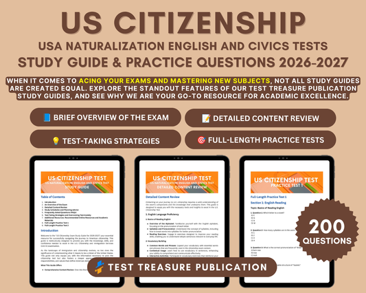 US Citizenship Test Study Guide 2026-2027: In-Depth Content Review & Practice Tests - Your Citizenship Journey Starts Here