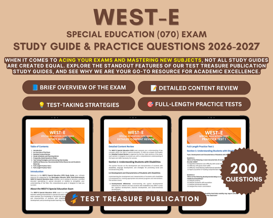 WEST-E Special Education (070) Study Guide 2026-2027