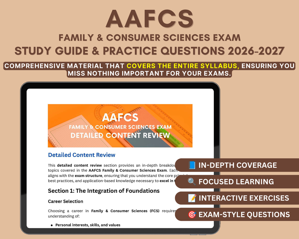 AAFCS Family and Consumer Sciences Study Guide 2026-2027