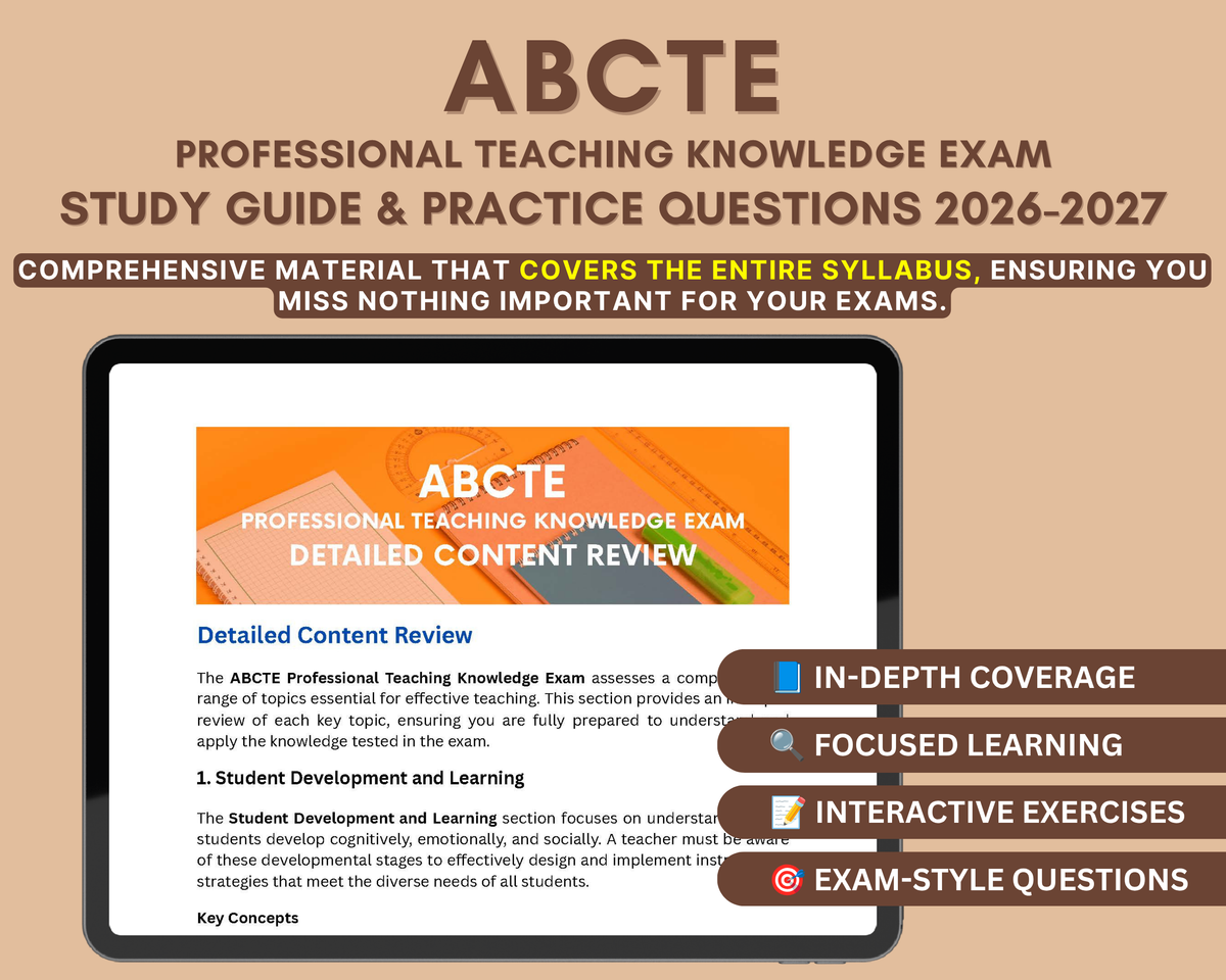 ABCTE Professional Teaching Knowledge Study Guide 2026-2027