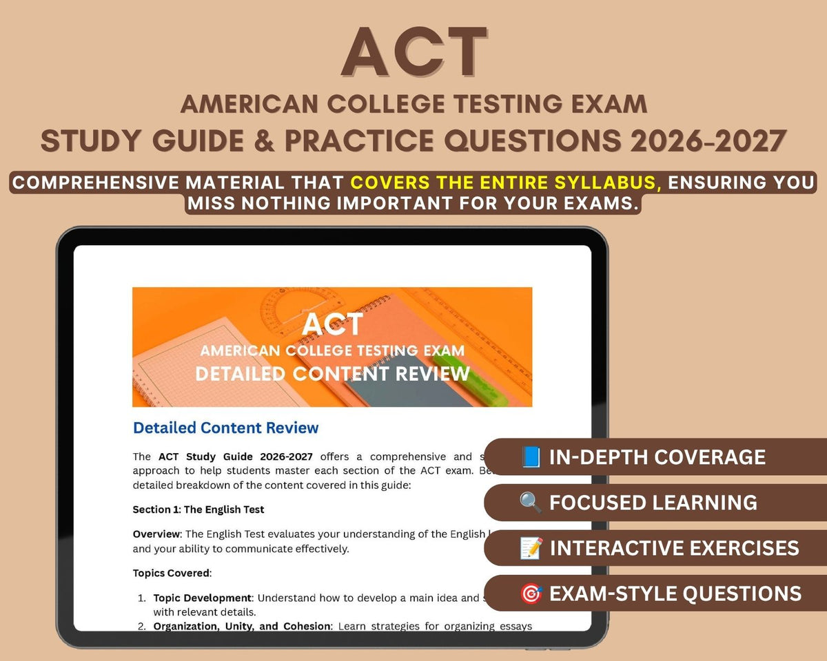 ACT Prep Book 2026-2027: College Admissions Study Guide - Boost Scores, Master Test-Taking Strategies, Achieve Success