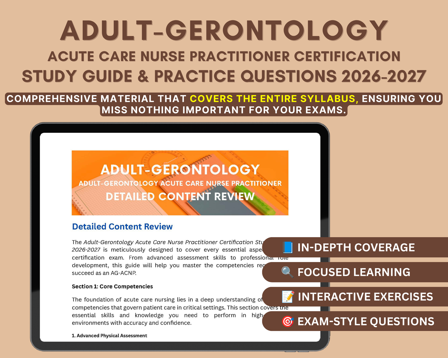 Adult-Gerontology Acute Care Nurse Practitioner Exam Prep 2026-2027 | Clinical Practice Mastery, and Practice Tests