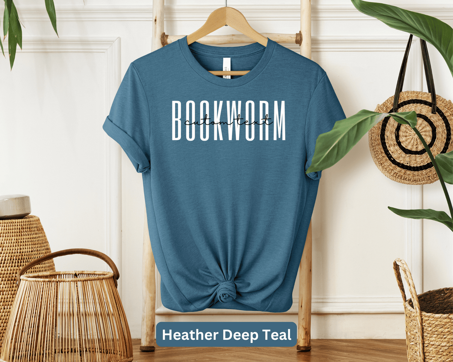 Bookworm Personalized T-Shirt: Custom Name Reader Tee, Literary Enthusiast Shirt, Bibliophile Top, Customized Book Lover Apparel