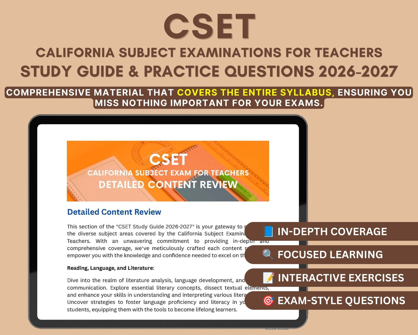 CSET Study Guide 2026-2027: In-Depth Content Review, Practice Tests & Exam Strategies for California Teaching Exams