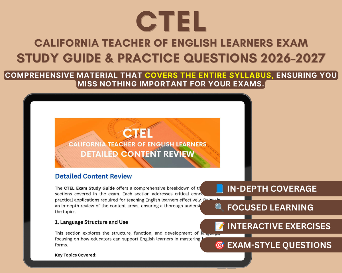 CTEL Exam Study Guide 2026-2027