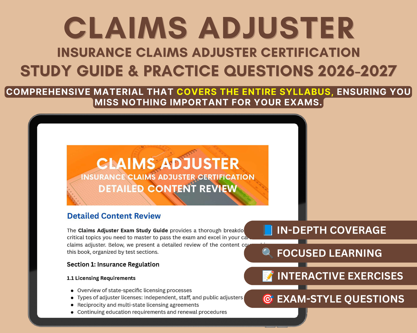 Claims Adjuster Exam Study Guide 2026-2027